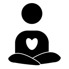 Simple Self-Care Glyph Icon – Wellness and Mental Health Symbol