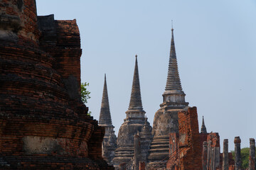 Fototapeta premium Wat Phra Si Sanphet in Ayutthaya Historical Park, Ayutthaya, Thailand.