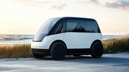 Obraz premium Low-impact transportation solutions with electric cars optimized for eco-friendly journeys