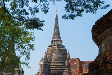 Fototapeta premium Wat Phra Si Sanphet in Ayutthaya Historical Park, Ayutthaya, Thailand.