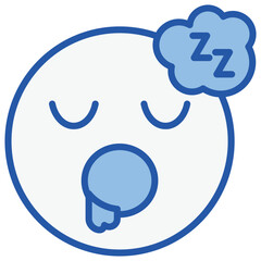 Deep Sleep Blue White Icon