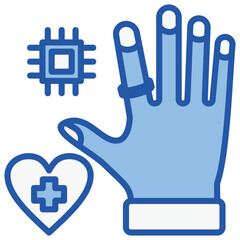 Smart Ring Blue White Icon