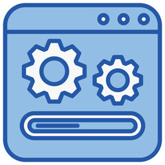 Software Update Blue White Icon