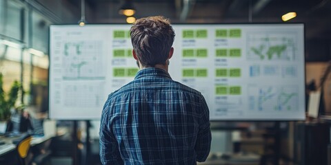 Business growth concepts in a modern office urban environment data visualization professional setting