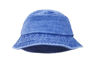 Blue denim bucket hat PNG transparent.