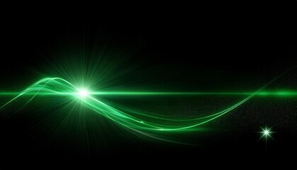 Naklejka premium green overlay light on black background, Overlay Texture with flare effect, Special lens flash with sparkle