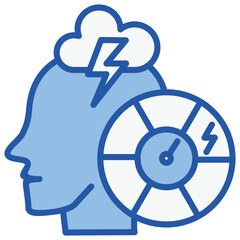 Stress Level Blue White Icon