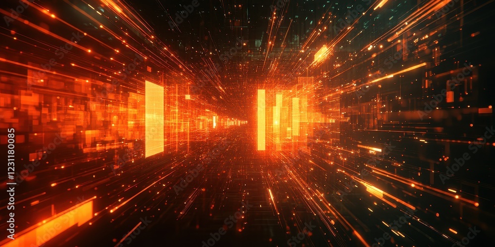 Poster dynamic data visualization concepts in a futuristic digital environment stunning abstract perspectiv