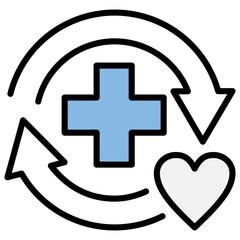 Health Blue Black Icon