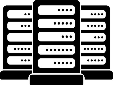 Computer server icon for graphic design, logo, web site, social media, mobile app, ui illustration