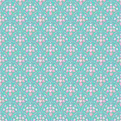 Heart Scallop Pattern in Soft Pastels. Ideal for use in textiles, wallpapers, stationery designs, gift wrapping, greeting cards, or fashion prints.