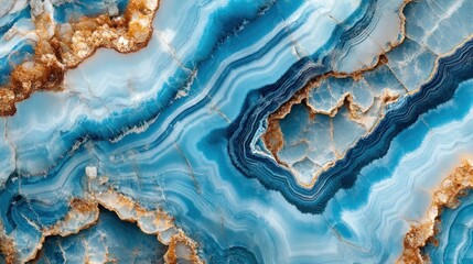 Obraz premium A close-up view of a blue agate stone showcasing its intricate patterns and colors.