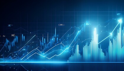 stock market graph. Market chart of business increase stock graph or investment financial data profit on growth.