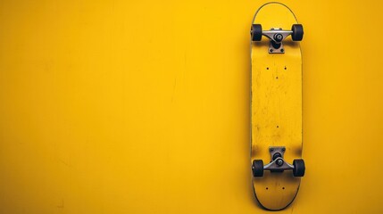 Vibrant Yellow Skateboard - Youthful Energy and Extreme Sports Thrills