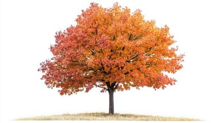 Vivid Autumn Colors: Isolated Sugar Maple Tree Foliage for Seasonal Projects