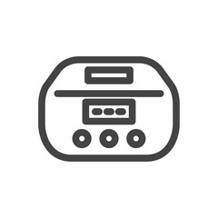 線画日用品家電関連の単品アイコン　炊飯器