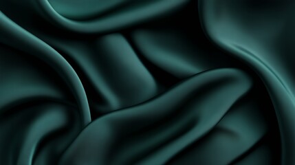 Obraz premium Dark Teal Silk Draped Fabric Abstract Background