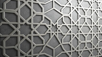 Beige Islamic tile with floral and star motifs, a delicate and artistic geometric design in soft tones