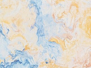 Abstract art with textured layers of light blue, tan, and creamy white in swirling patterns
