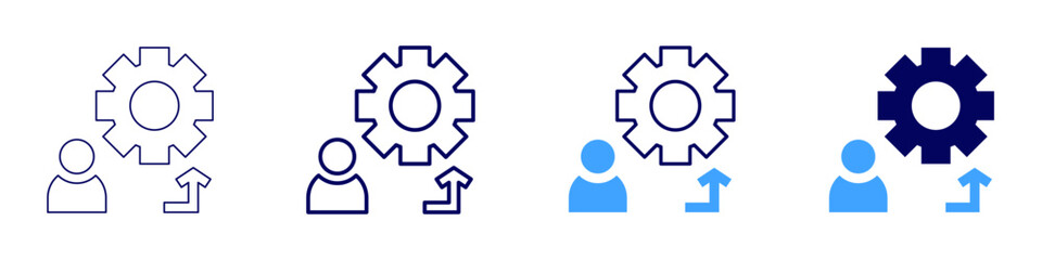 Association icon in 4 different styles. Thin Line, Line, Bold, and Bold Line. Duotone style. Editable stroke