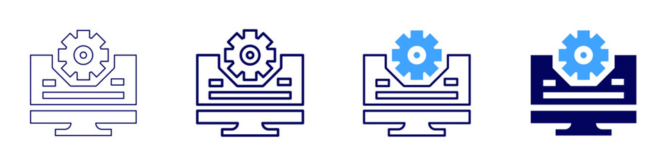 Business forecasting icon in 4 different styles. Thin Line, Line, Bold, and Bold Line. Duotone style. Editable stroke