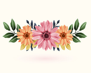 Realistic Flower Bloom watercolor Vector