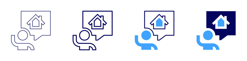 Realtor icon in 4 different styles. Thin Line, Line, Bold, and Bold Line. Duotone style. Editable stroke