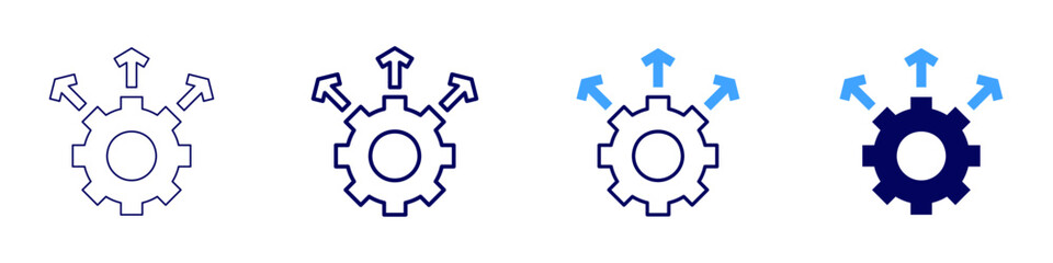 Recruitment strategies icon in 4 different styles. Thin Line, Line, Bold, and Bold Line. Duotone style. Editable stroke