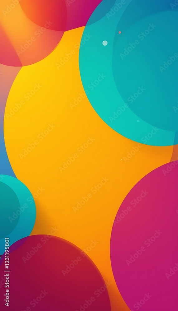 Poster abstract colorful circles overlapping design