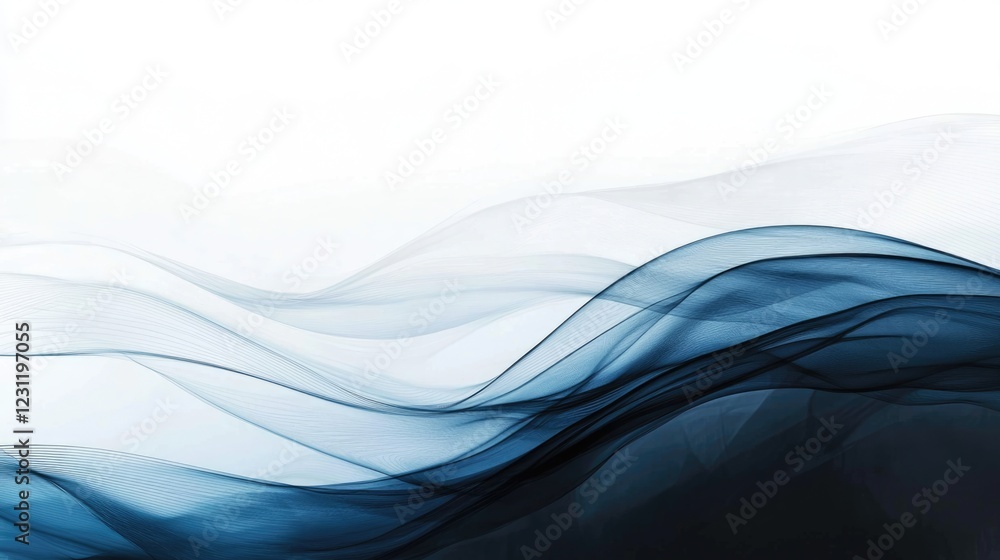Poster abstract wave-like shapes create a sophisticated texture in a gradient of black to white. the design