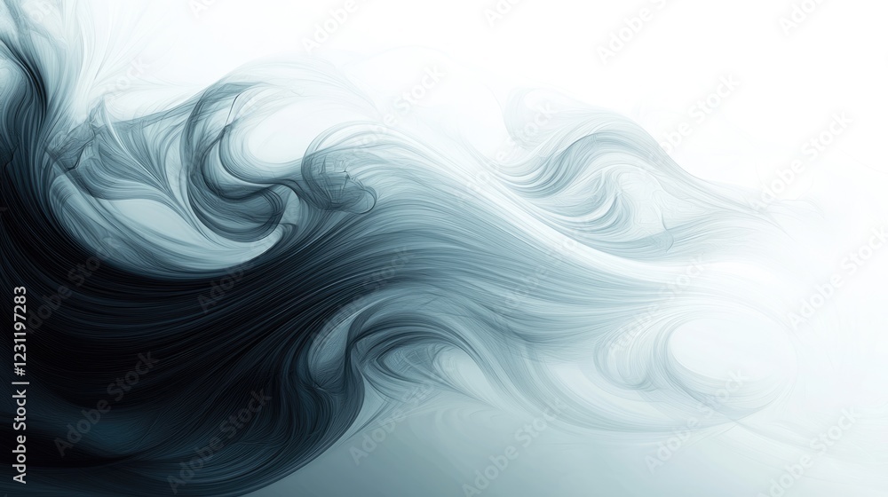 Poster abstract wave-like shapes create a sophisticated texture in a gradient of black to white. the design