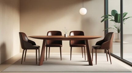 Fototapeta premium modern dining room chairs and table .
