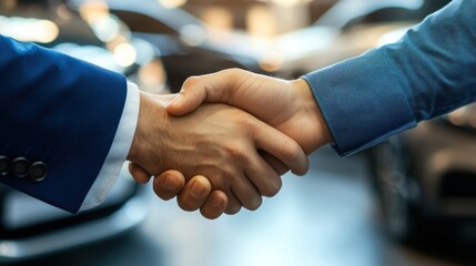 businessman shaking hand as making the deal