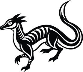 Basilisk vector illustration, Basilisk silhouette, Basilisk line art vector