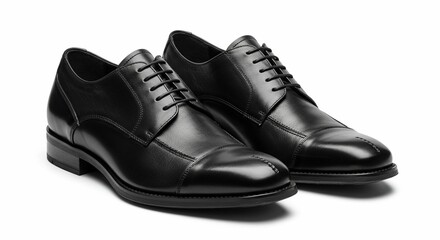 Elegant Black Leather Men s Dress Shoes Formal Footwear Cap Toe Oxford Style