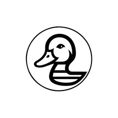 duck head logo isolated on white.