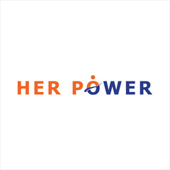 Fototapeta premium HER POWER,wordmark logo