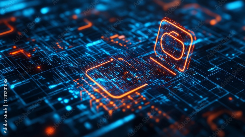 Poster abstract glowing circuit board digital network technology background