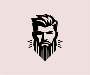 Moustache and beard. Vector illustration of a man with a beard.