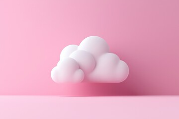 Stylized cloud design on a soft pink background, perfect for modern art or decor.