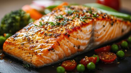 Delicious Grilled Salmon with Roasted Vegetables