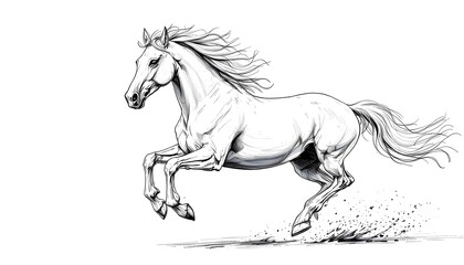 A horse in a sketch style 