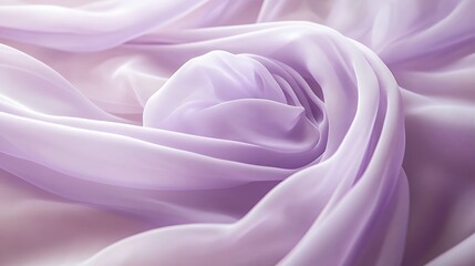 Soft Lavender Fabric Draped in Elegant Roselike Folds