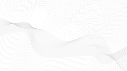 Wavy line horizontal divider outline minimalist background. Abstract grey, white smooth element swoosh speed wave modern stream transparent background. 