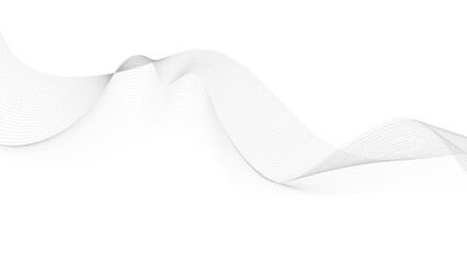 Wavy line horizontal divider outline minimalist background. Abstract black lines wave curve motion on white background. Vector Illustration.