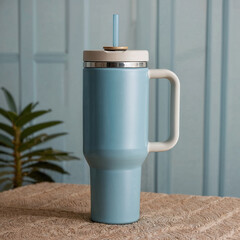 Stanley quencher water bottle mockup
