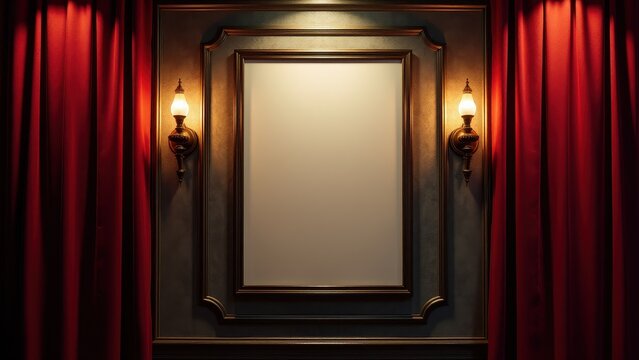 Authentic-looking vintage movie theater posters for movies in theater, with worn-out edges.