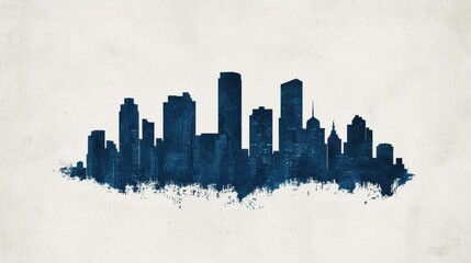 Contemporary cityscape abstract skyline graphic design