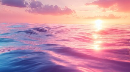 Serene Sunset Over the Ocean: A Pastel Dream