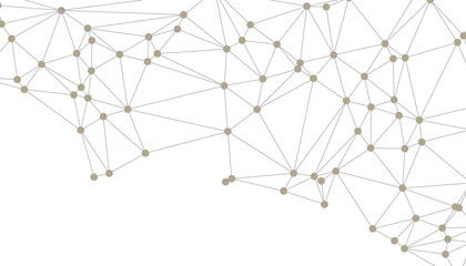 Abstract Black and White Polygonal Network Background with Connected Dots and Lines for Digital Applications